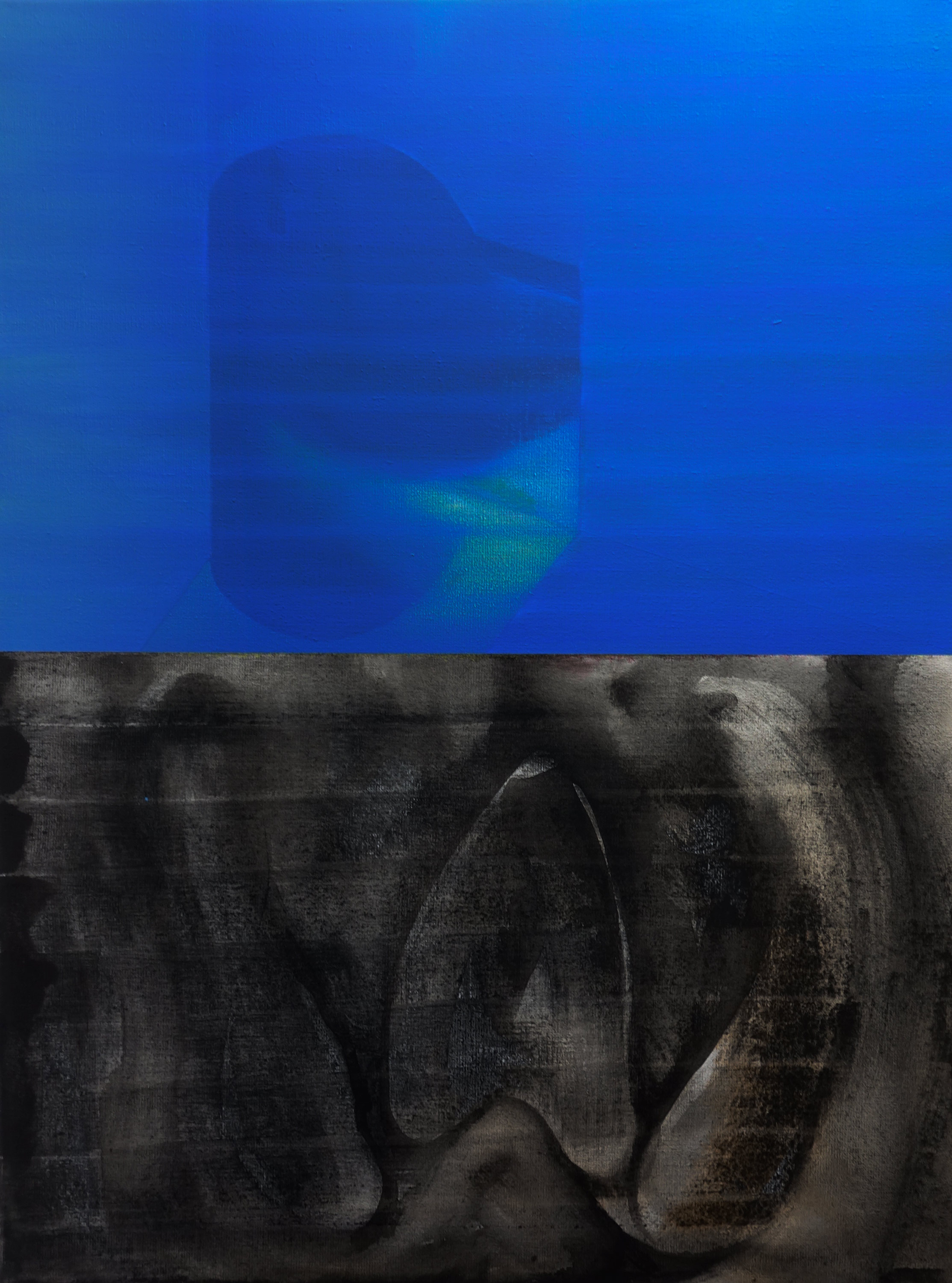 2016, Confrontation 22, acrylique et fusain sur toile, 60 x 80 cm