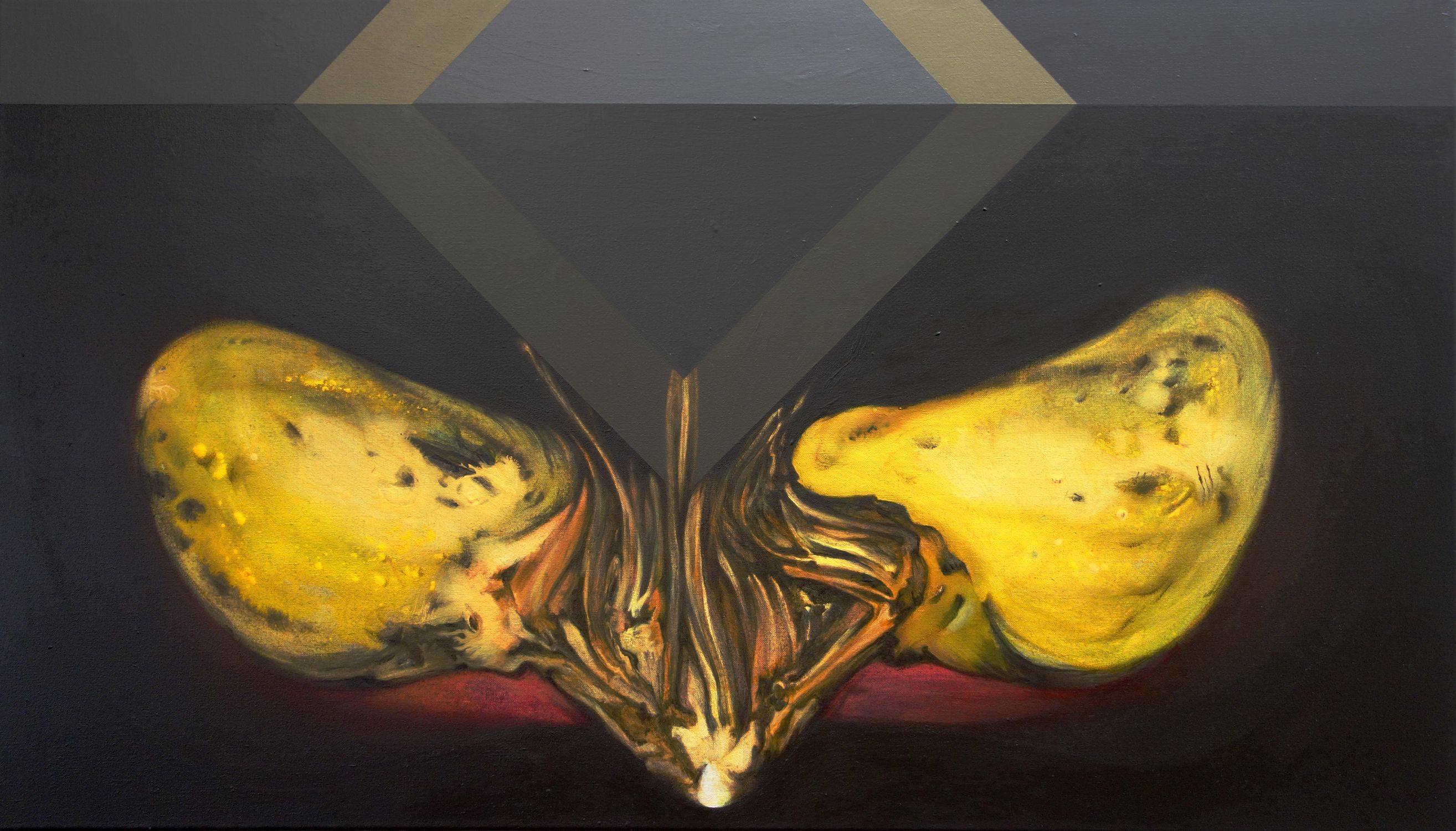 2014, Confrontation 1, acrylique sur toile, 70 x 40-cm